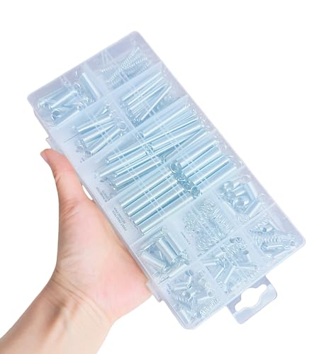 200pcs Spring Assortent kit, Plastic Box Steel Wire Compression Spring and Tension Spring Replacement kit (1)
