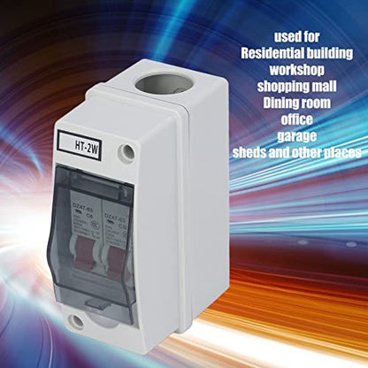 2 Way Distribution Box Circuit Breakers with Distribution Case Distribution Box for Outdoor(16A 32A) - color: 16A 32A