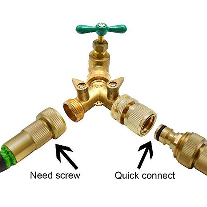HQMPC Garden Hose Quick Connect Solid Brass Quick Connector Garden Hose Fitting Water Hose Connectors Garden Hose Disconnect 3/4 inch GHT (2Sets) (2Female+2Male) - size: 2 Sets