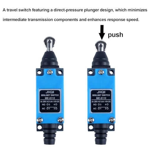 Momentary Limit Travel Switch,Horizontal Roller Plunger Type,NO/NC Self-Resetting Travel Switch (4PCS) - style: ME-8112
