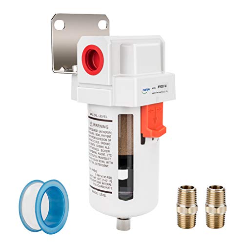 NANPU 1/2" NPT Compressed Air Line Filter, 5 Micron Brass Element - size: 1/2" NPT