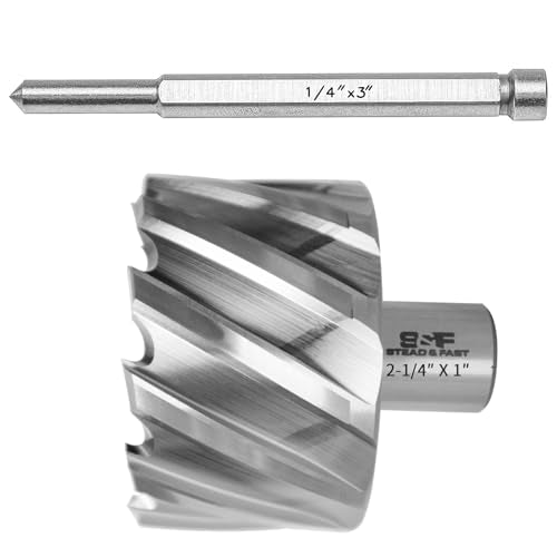 S&F STEAD & FAST Annular Cutter with Pilot Pin, 2-1/4" x 1", Mag Drill Bit - size: 2-1/4" x 1"