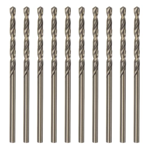 HARFINGTON 10pcs Cobalt Jobber Drill Bits 2.7mm / 0.106" M35 High Speed Steel HSS Twist Drilling Bit Tool for Stainless Steel Copper Wood Plastic and Other Hard Materials - size: 2.7mm