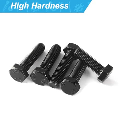 M6 x 16mm Hex Head Screw Bolt, Alloy Steel Grade 8.8, Black Oxide Finish, Full Thread, Hexagon Head Bolts, Quantity 25 - size: M6 x 16mm(25PCS)