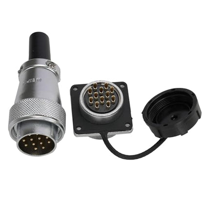 WS24 12 Pin Aviation Circular Power Electrical Connector 10A Male Cable Plug + Female Panel Socket Dustproof Industrial Metal Shell - size: 12 pin 10A