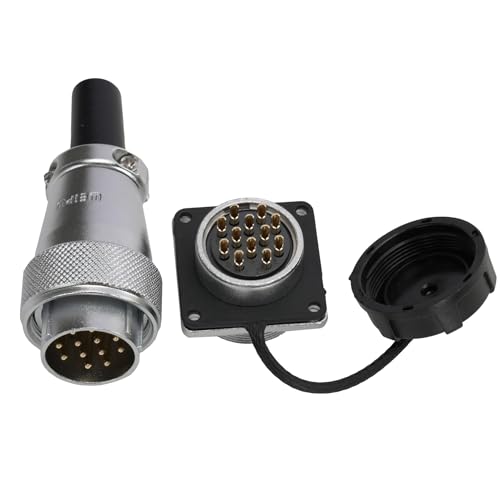 WS24 12 Pin Aviation Circular Power Electrical Connector 10A Male Cable Plug + Female Panel Socket Dustproof Industrial Metal Shell - size: 12 pin 10A