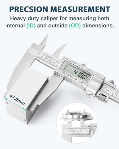 20 Inch Digital Caliper with 4 Inch Jaw, Full Metal Frame - size: 20"/ 500mm