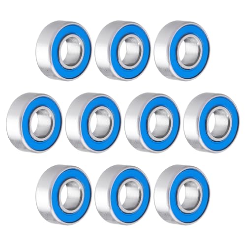 10pcs MR115-2RS Ball Bearings - Miniature Deep Groove Ball Bearing Double Blue Rubber Sealed Chrome Steel for RC Cars/Planes/Drone/Robotics and Small Electric Motors(5x11x4mm) - size: 5x11x4mm MR115-2RS