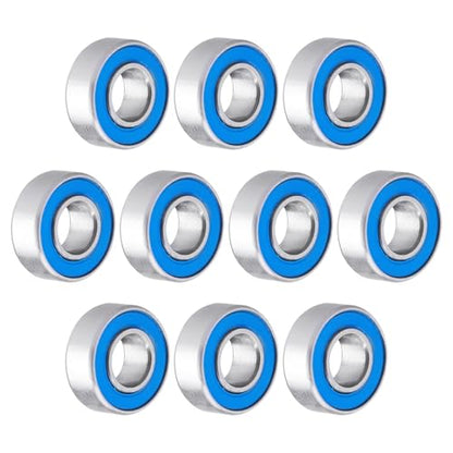 10pcs MR115-2RS Ball Bearings - Miniature Deep Groove Ball Bearing Double Blue Rubber Sealed Chrome Steel for RC Cars/Planes/Drone/Robotics and Small Electric Motors(5x11x4mm) - size: 5x11x4mm MR115-2RS
