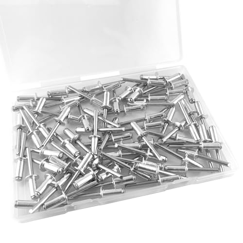 ALLCLEAN 75 Pcs 1/4" x 5/8" Aluminum Blind Rivets,6.4 x 16mm Pop Rivets,Aluminum Grip and Steel Mandrel - color: Aluminum, size: 1/4" x 5/8"