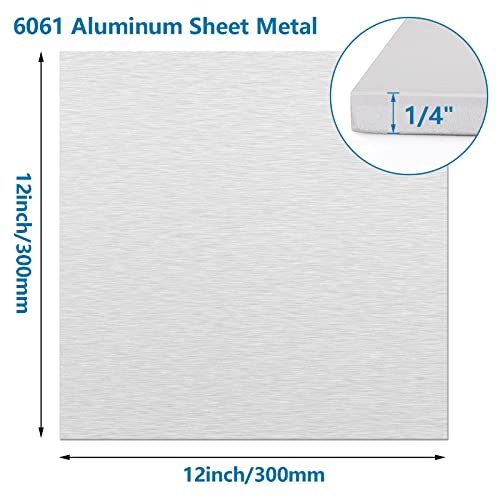 1/4Inch Thick Aluminum Sheet Plate, 12" x 12" Heavy Duty Aluminum Plates - size: 12x12", style: 1/4"
