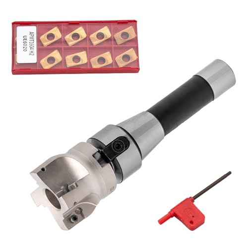 R8 Shank FMB22 with 400R 50MM End Milling Shell Cutter and 10Pcs APMT1604 Carbide Inserts,7/16-20UNF Face Mill Arbor