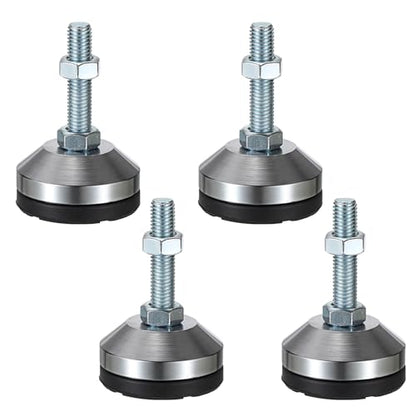 4 PCS Machine Leveling Feet, 3200 lb Total Static Load M12-Thread 2.4'' Dia - size: D60xM12x50