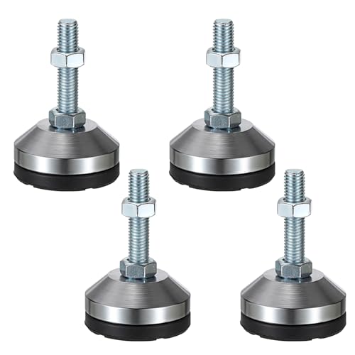 4 PCS Machine Leveling Feet, 3200 lb Total Static Load M12-Thread 2.4'' Dia - size: D60xM12x50