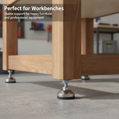 Adjustable Feet Levelers Leg Leveler 2.36" Dia Base, Adjustable Foot M12 Thread, Bracket 5280LB, Suitable for Cabinet, Table, Workbench, Machine (12)