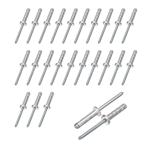 HARFINGTON 25pcs Aluminum Large Head Grip Rivets 3/16" x 3/4" - size: 3/16" x 3/4"