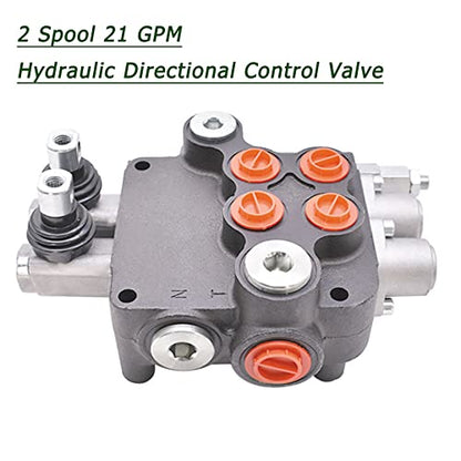 2 Spool 21 GPM Hydraulic Directional Control Valve 3600PSI SAE Ports