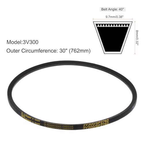 uxcell 3V300 Rubber V Belt 30" Length x 0.38" Width x 0.31" Thick, Industrial Power Transmission Belt - size: 30" Length
