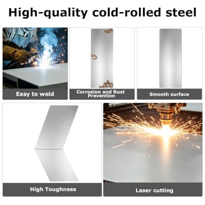 4 Pcs 19 Gauge Cold-Rolled Steel Plates,12"X4" Sheet Metal Cold Rolled - size: 12"x4", 19 Gauge
