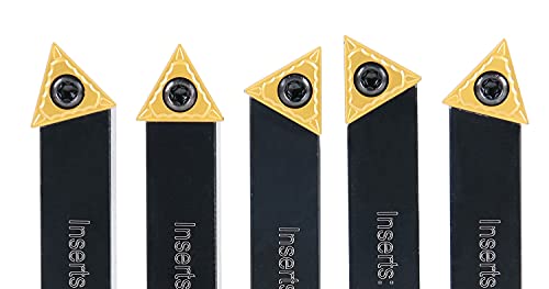 Accusize Industrial Tools 1/2'' 5 Pc Indexable Turning Tool Set, 2380-5082 - size: 1/2 in