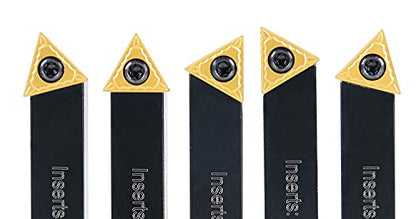 Accusize Industrial Tools 1/2'' 5 Pc Indexable Turning Tool Set, 2380-5082 - size: 1/2 in