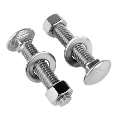 3/8-16 x 4 Stainless Steel Carriage Bolts and Nuts with Flat Washers Kit, Round Head Square Neck Screws UNC Coarse Thread, 4 Sets Silver - color: Silver, size: 3/8-16 x 4" (4 Sets)