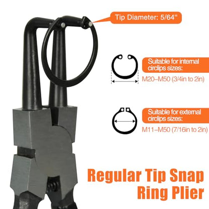 4pcs 7in Snap Ring Pliers, 5/64in Tips - color: 4pcs Regular Tip Snap Ring Pliers