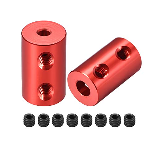 uxcell 3mm to 5mm Bore Rigid Coupling Set Screw L20XD12 Aluminum Alloy,Shaft Coupler Connector,Motor Accessories,Red,2pcs - size: 3mm to 5mm