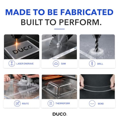 Duco 1/4" Clear Cast Acrylic Sheet, 12"x12" Plexiglass Sheet - color: Clear, size: 12" x 12"
