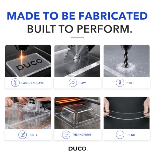 Duco 1/4" Clear Cast Acrylic Sheet, 24"x36" Plexiglass Sheet, 1 Pack - color: Clear, size: 24" x 36"