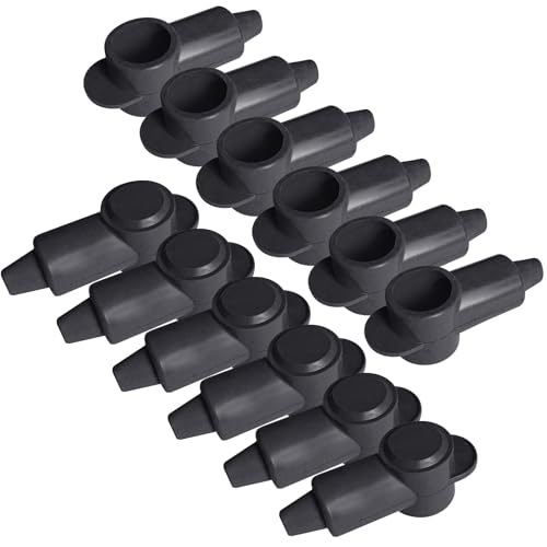 Ampper Silicone 3/8" Stud Terminal Covers Boot Fit 6-2 Gauge, Black 12 Pc - color: Black, size: 3/8" Stud M