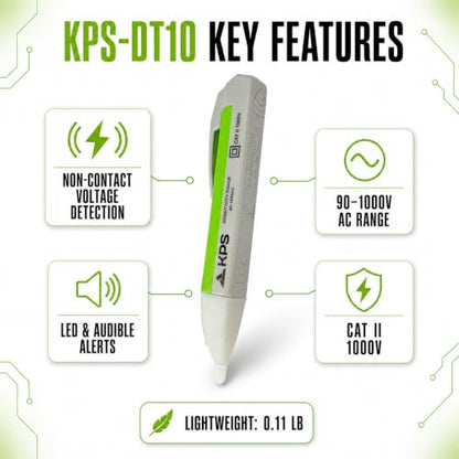 KPS-DT10 Non-Contact Voltage Detector, 90-1000V AC, CAT II 1000V