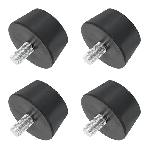 uxcell 4Pcs Rubber Vibration Isolators Mounts Rubber Shock Absorber Mounts, 1.5" x 0.79" Conical Studs with M8 x 15mm Threaded, Silent Block for Air Compressors, Motor, Engines, Black - size: 1.5" x 0.79", M8 x 15mm
