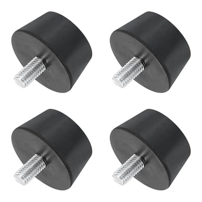 uxcell 4Pcs Rubber Vibration Isolators Mounts Rubber Shock Absorber Mounts, 1.5" x 0.79" Conical Studs with M8 x 15mm Threaded, Silent Block for Air Compressors, Motor, Engines, Black - size: 1.5" x 0.79", M8 x 15mm