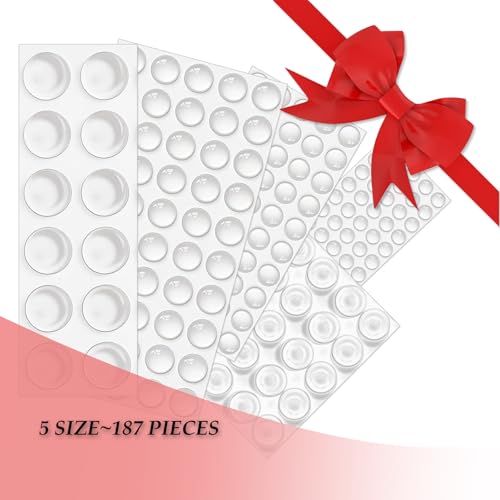 Bovinde Cabinet Door Bumpers Stopper Drawer Furniture Pads, 187PCS, Clear - color: Clear