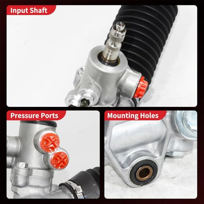 PHOBOOS Hydraulic Power Steering Rack and Pinion Fit for Mitsubishi Montero - size: 26-2165
