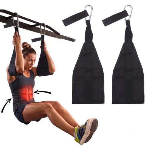 Hanging Ab Straps for Pull Up Bar,Gym Ab Sling Straps for Arm Pull up Workout Support for Training Knee and Leg Raises - color: Black