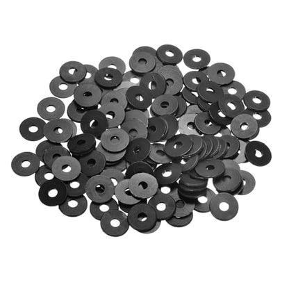 PATIKIL 125 Pcs Nylon Flat Washer M3 3mm ID 10mm OD 1mm THK Black - color: Black, size: 3mm x 10mm x 1mm