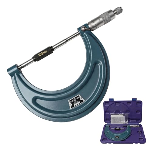 Outside Micrometer Set, 3.94-4.92", 0.00023" Accuracy, One-Piece Spindle