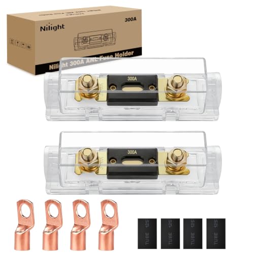 Nilight 2PCS 300A ANL Fuse Holder and ANL Fuses Electrical Protected - color: ANL Fuse, size: 300A