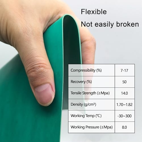 Gasket Making Material Paper Sheet High Temp Pressure Chemical Grade - style: 3014, 3 Pcs, Green, Non Asbestos