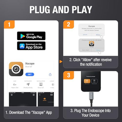 Teslong 10FT USB C Endoscope Camera for iPhone 15/16/17,Android Phone