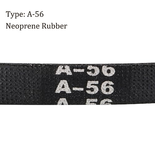 A-56 Drive V-Belt - [56-inch Inside Circumference] A-Section Rubber Drive Belt Wrapped for Transmission Use - size: A-56