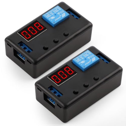 DROK 12V Timer Relay 2pcs, LED Display 4-Mode On-Off Automotive Time Delay Relay, Electric Delay Timer Switch 0.1s to 999min - size: 2pcs