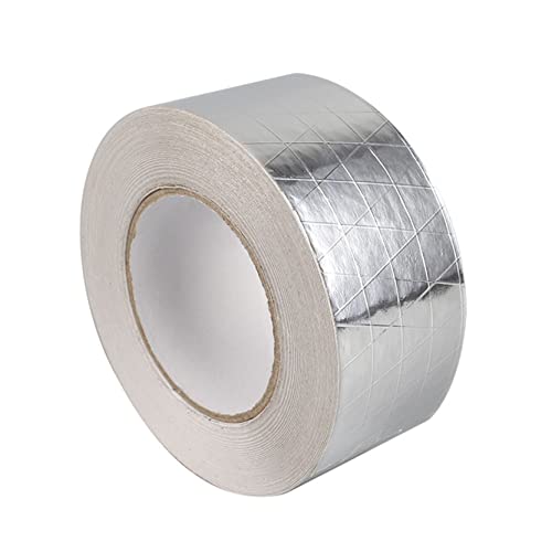 Glass Fiber Cloth Aluminum Tape Silver, Reinforced Self-Adhesive Heat Reflective Tape, Heat Jacketing Insulation Resistant High Temperature HVAC Tape, Metal Repair Duct Tape (2.36inch x 82ft) - size: 2.36inch x 82ft