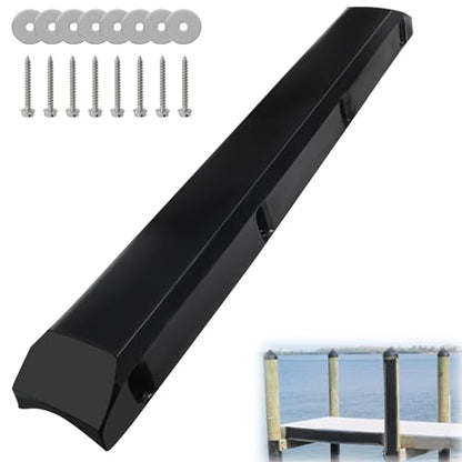48in Dock Bumper,Boat Dock Bumpers,Dock Bumper Guards,Heavy Duty Dock Piling Bumpers Post Bumpers for Protecting Boat and Dock,Screws and Washers Included,Black - color: Black-1Pack, size: 48inch
