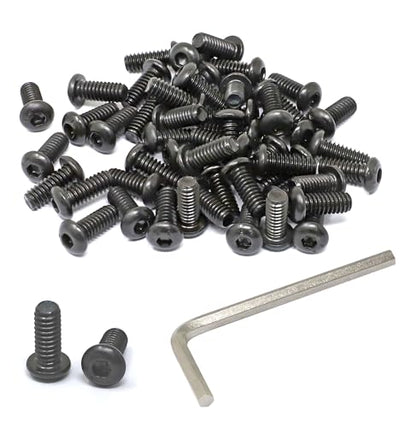 iexcell 50 Pcs 1/4-20 x 5/8" Alloy Steel 10.9 Grade Hex Socket Button Head Cap Screws Bolts Kit, Black Oxide Finish - size: 1/4-20 x 5/8"