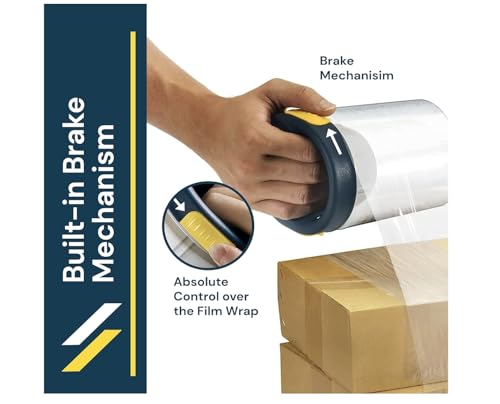 ICO by Excell Hand-Saver Stretch Film Dispenser with Manual Break, SF-756 Stretch Wrap Handles, Shrink Wrap Dispenser, Pallet Wrap Handels with 3 inch Core, 2-Pack