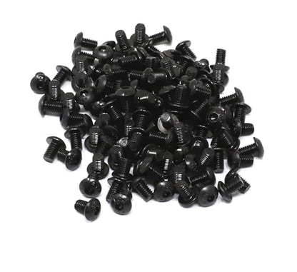 iexcell 100 Pcs M4 x 6mm Thread Pitch 0.7 mm Alloy Steel 12.9 Grade Hex Socket Button Head Cap Screws Bolts Kit, Black Oxide Finish - size: M4 x 6mm