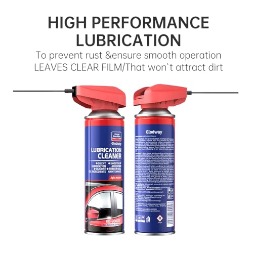 Glodway Specialist Silicone Lubricant Spray,Garage Door Lubricant Oil,with SMART Straw Sprays 2 Ways,for Door Higne,Bike,Sewing Machine,Metal Parts,6.76 OZ,Air Refresher,6 OZ - size: Silicone Lubricant+Air Freshener